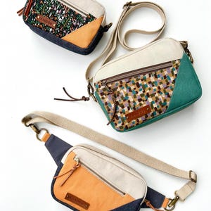 Trio Bag Sewing Pattern, Camera bag, mini Crossbody bag, Waist Bag pattern, Fanny pack pattern, Easy Bag pattern, VIDEO, Instant download