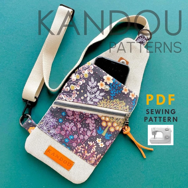 Easy Sling Bag SEWING PATTERN, Mini Traveler Crossbody Pouch (Digital File)