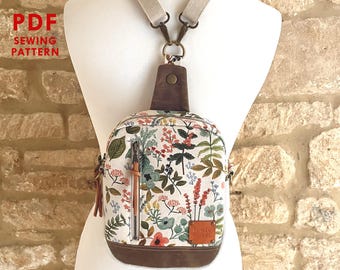 Pebble Sling Bag SEWING PATTERN. Convertible Backpack pattern, Crossbody bag pattern, VIDEO, Mini Backpack tutorial, Instant Download