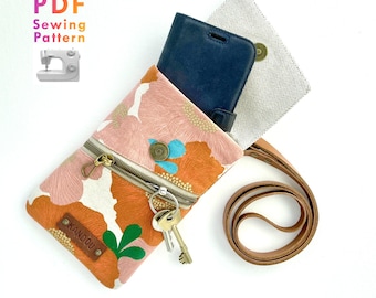 Phone Pouch SEWING PATTERN: Crossbody Belt Bag With Zipper Pocket