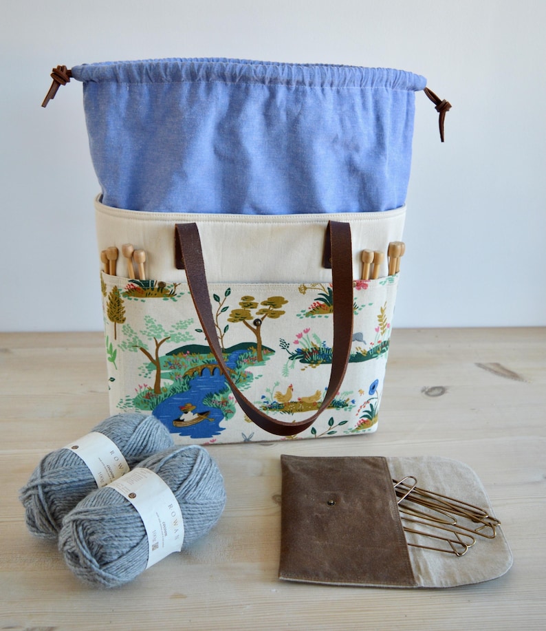 Project Carry Pattern Project Tote Bag Pattern | Crafters Carryall | Drawstring Bag With ...