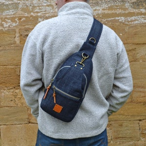 Sling Bag SEWING PATTERN, Digital File, VIDEO, Retro Style Sling Bag, Unisex Crossbody Bag pattern, Men's Bag, pdf, instant download image 9