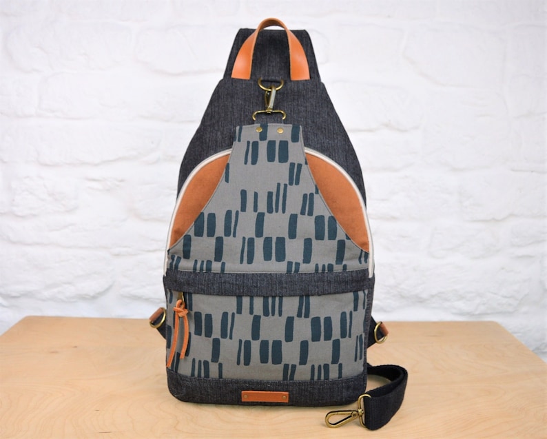 Retro-Tec Sling Bag Sewing Pattern, Unisex backpack pattern, Laptop Bag Pattern, ENGLISH ONLY, pdf instant download zdjęcie 6