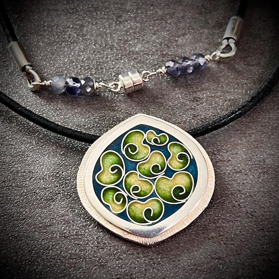 lily Pad Cloisonné necklace.