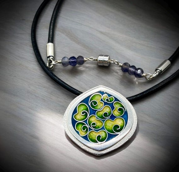 lily Pad Cloisonné necklace.