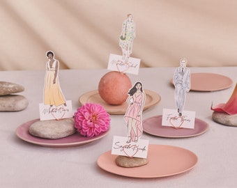 Paper & Party Category Winner: Etsy Design Awards 2020 - Illustrated Wedding Guest Place Card, Thanksgiving Table Setting