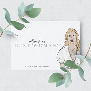 Personalizado você será meus cartões, cartão de casamento ilustrado A5/A6, cartão de padrinho de dama de honra, ilustração personalizada