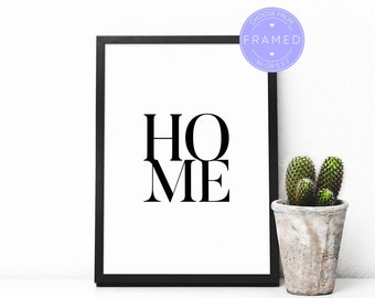 Home Typographic Print, With A4 or 5x7 Frame