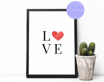 LOVE Print, With A4 or 5x7 Frame