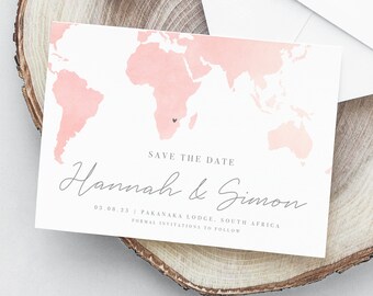 Zimbabwe Save The Date Invitation, Digital A6