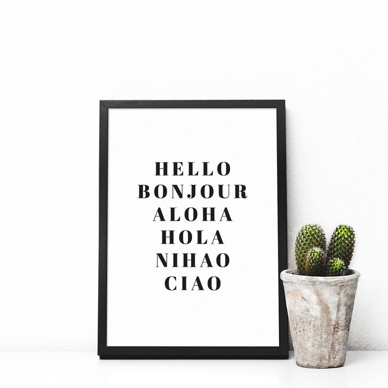 Personalised Hello In Different Languages Print/Wall Art Etsy
