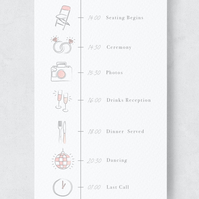 Wedding Order of Service Template Printable DL 99mmx210mm | Etsy