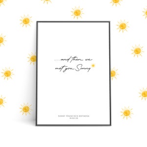Custom &#39;and then I met you&#39; Child/Baby Print, With Name And Date