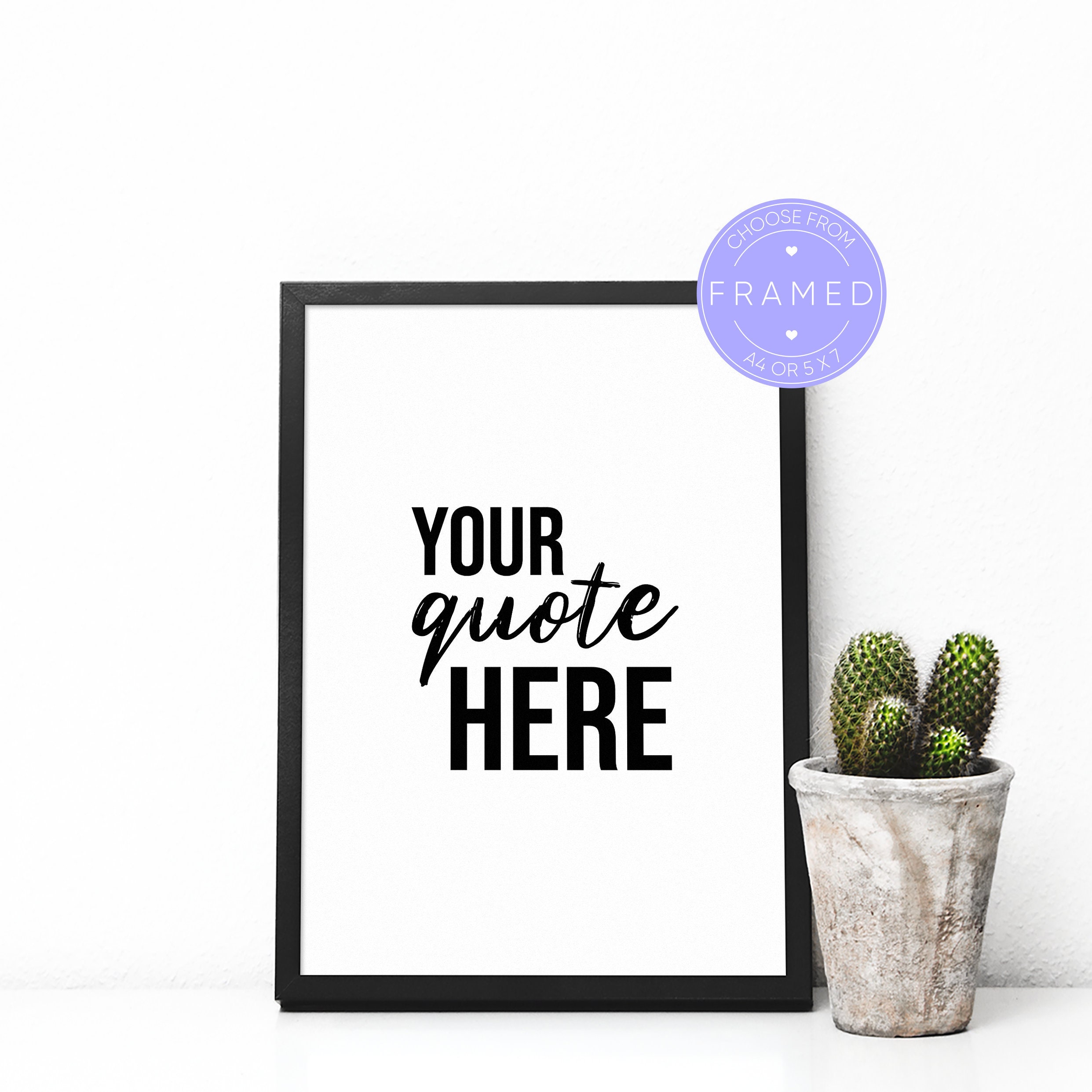 Custom Quote Print With Your Personalised Quote With A4 or Etsy Australia