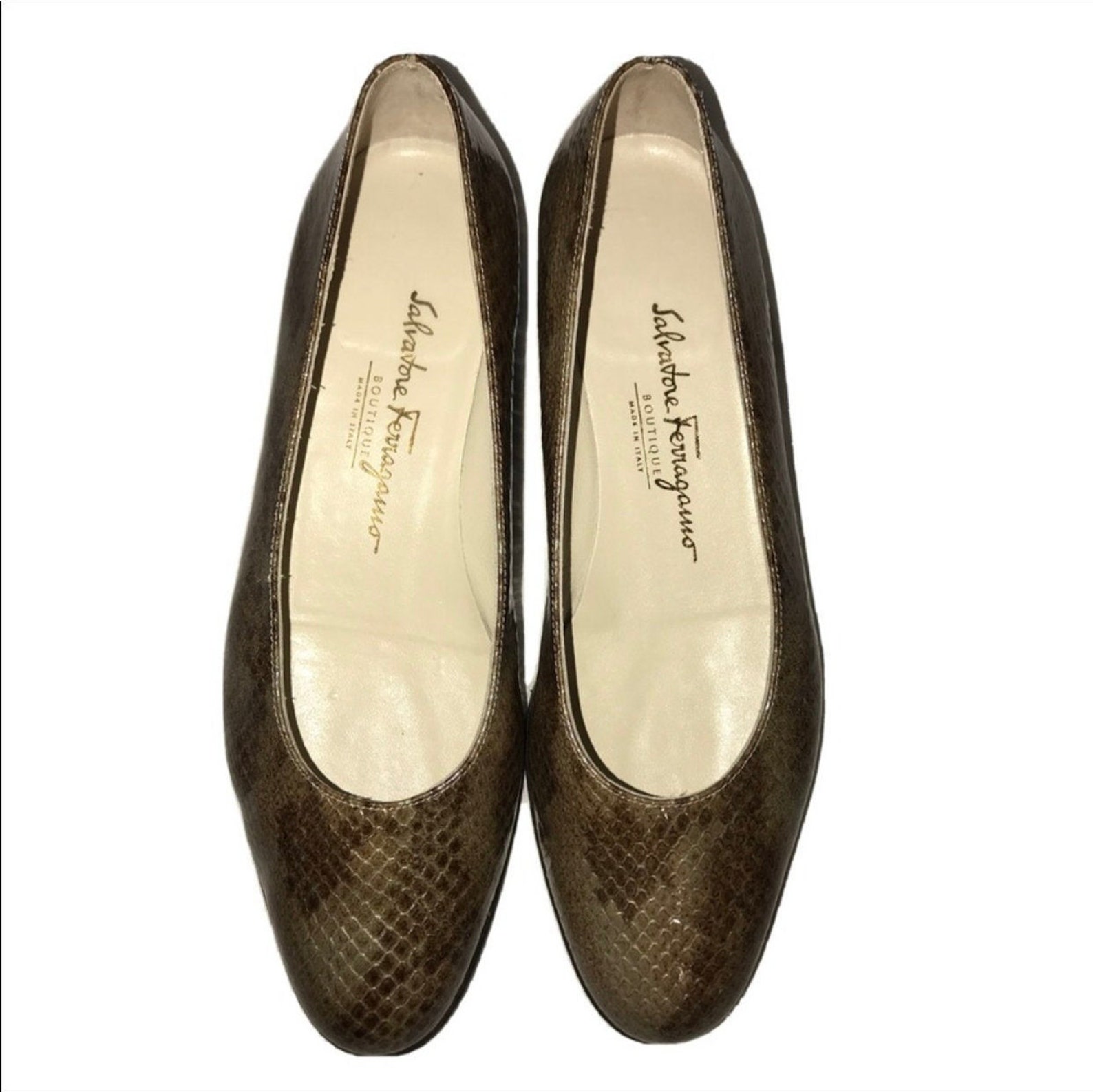 Salvatore Ferragamo Snakeskin Print Loafer Flats - Etsy UK