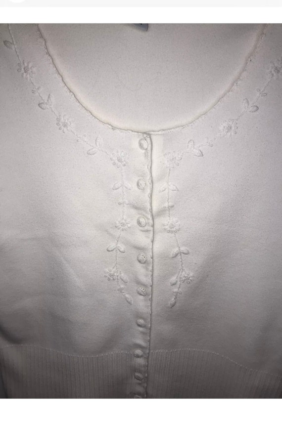 Vintage short sleeve button embroidered cardigan - image 3