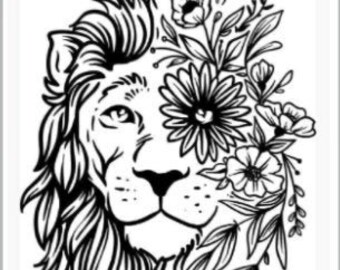 Download Floral Lion Etsy