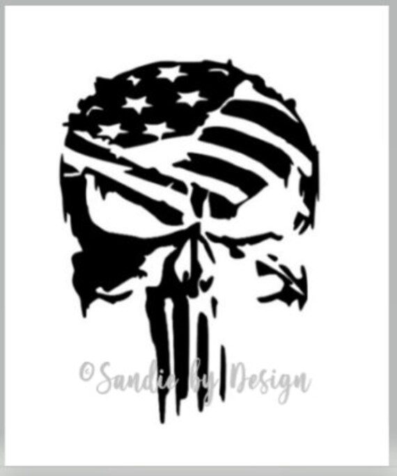 Download Punisher Skull Flag Svg Etsy