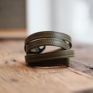 Handmade leather camera neck strap