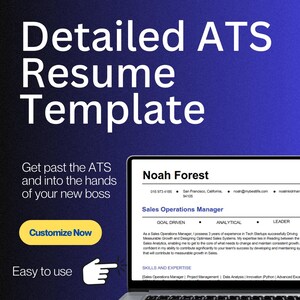 ATS-Friendly Resume Template, Minimalist CV Template, Professional Canva Resume, Editable Job Application, Modern Career Kit Studios
