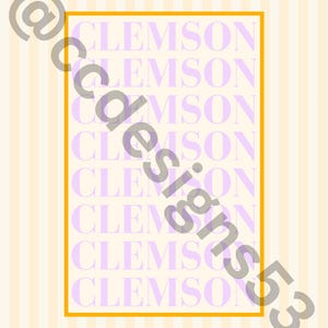 Set of Clemson inspired digital prints