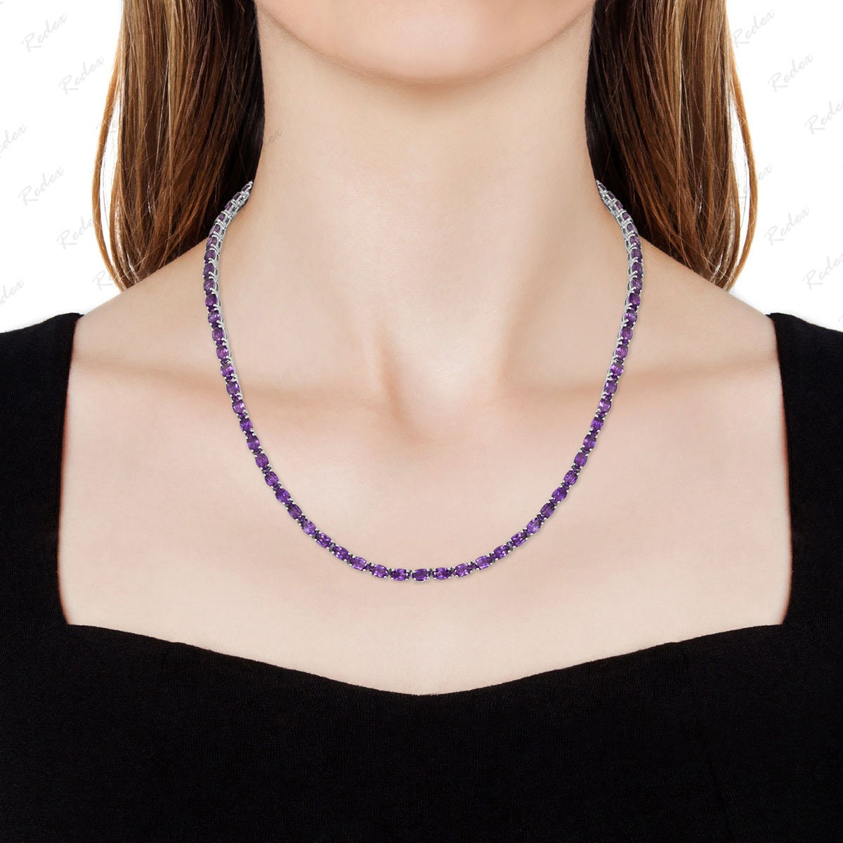 Unique Amethyst Necklace Chain Necklace 