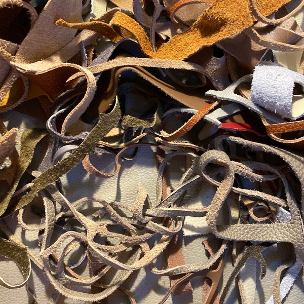 2 lbs of Stringy Leather Scraps