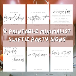 Minimal T-Swift Birthday Bundle Signs - Eras Birthday Party Theme Table Signs In My Birthday Era Aesthetic 4x6 5x7 Digital Download
