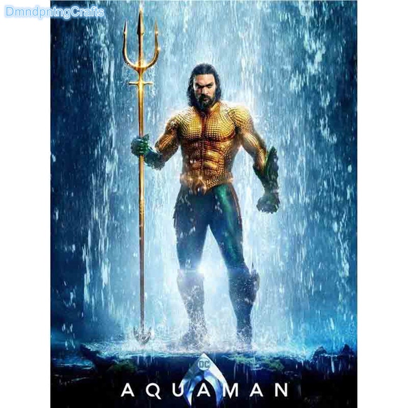 Diamond Embroidery Jason Momoa Marvel Aquaman DIY Diamond Painting Cross Stitch Kit 5D Full SquareRound Diamond Mosaic Needlework