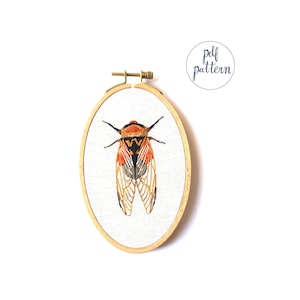 PDF Cicada Embroidery Pattern and Instructions Downloadable Cicada