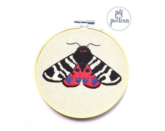 PDF Hebe Tiger Moth Embroidery Pattern and Instructions Downloadable Sewing Pattern