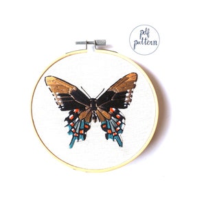 PDF Pipevine Swallowtail Butterfly Embroidery Pattern and Instructions Downloadable Sewing Pattern