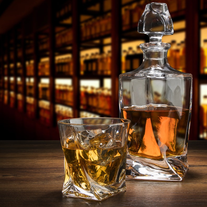 Elegant Whiskey Decanter Gift Set For Men Bourbon Decanter Etsy