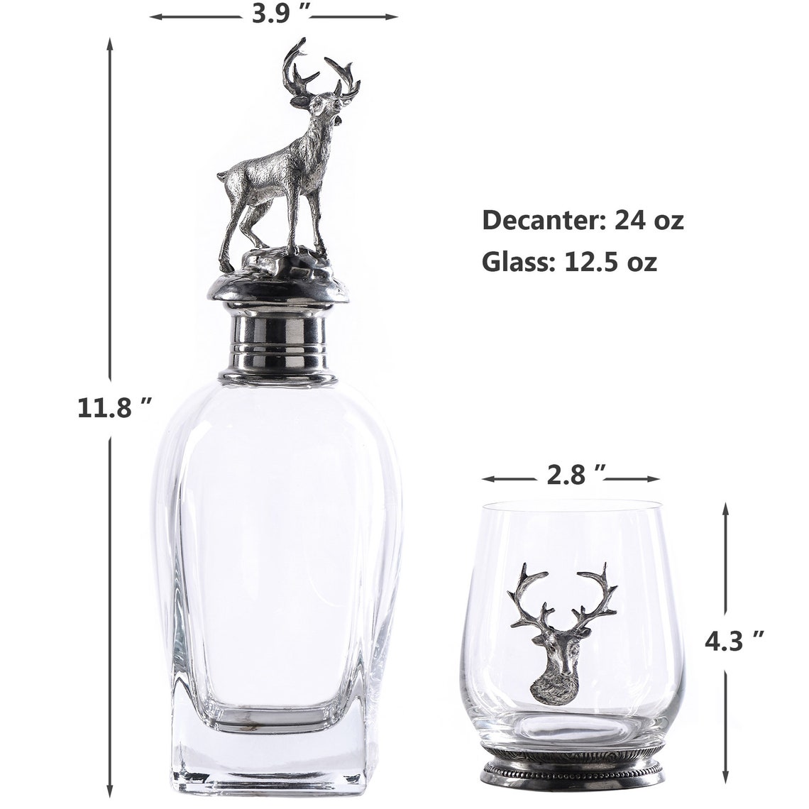 Unique Whiskey Gift Stag Whiskey Decanter Set Bourbon Etsy
