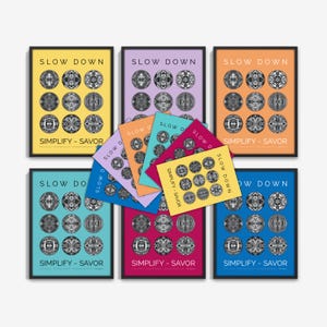 LOT d'affiches et de cartes | téléchargement numérique | lot de 6 affiches imprimables et toutes les cartes pour toutes les occasions | message stimulant sur le bien-être | oeuvre d'art imprimable