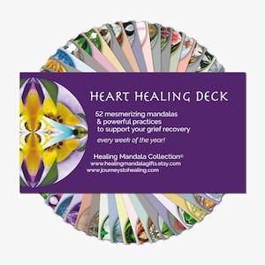 Deck de deuil : guérison du cœur | Cartes d'aide aux soins personnels en cas de deuil | Téléchargement numérique | Cadeau de guérison pour la perte | Mandalas imprimables émotionnels