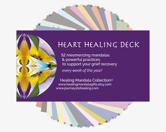 Heart Healing Deck | Grief Support Cards, Mandala Affirmations (Digital Download)