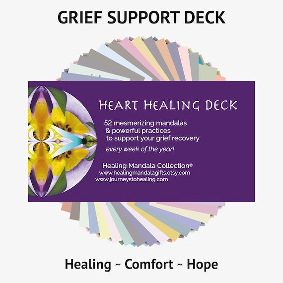 Heart Healing Deck | Grief Support Cards, Mandala Affirmations (Digital Download)