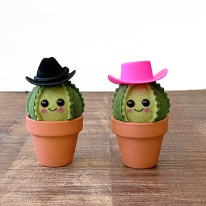 Cowgirl Felt Cactus / cute cactus / felt plant / cowboy felt cactus  / home decor / pin cushion / gifts for her / gifts for him /