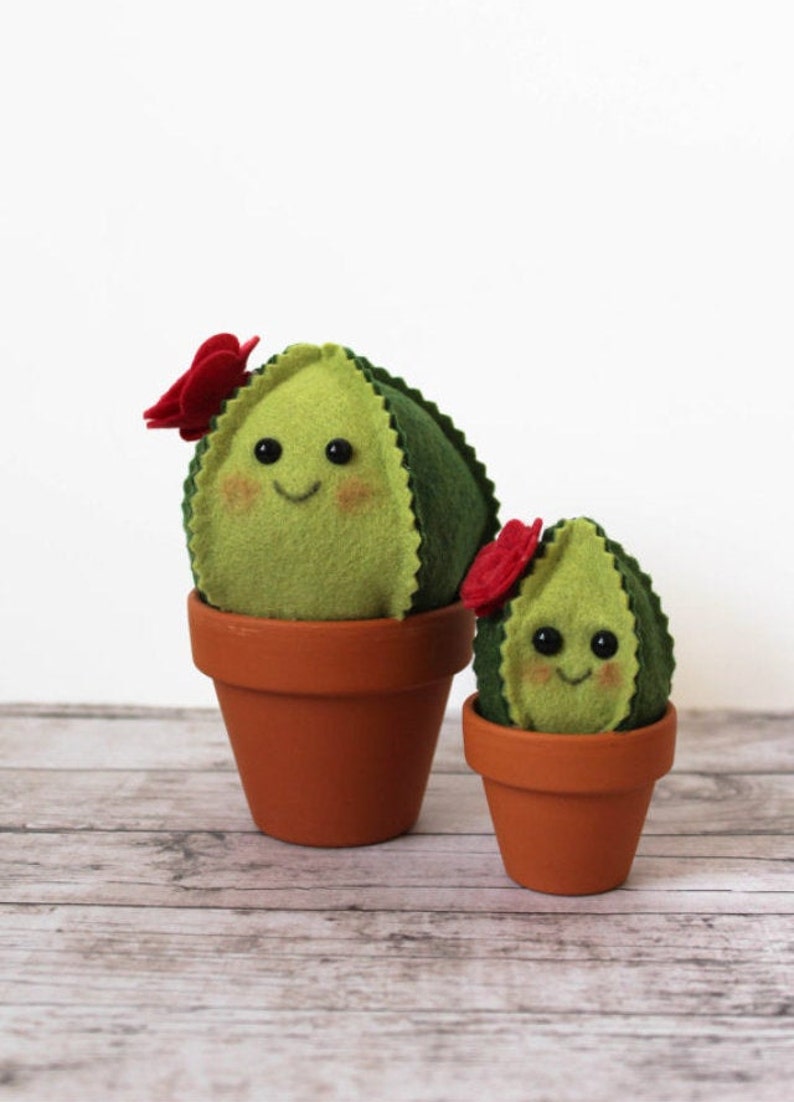 Cute Felt Cactus / Faux Succulent / Felt Plant / Wedding Favor Etsy