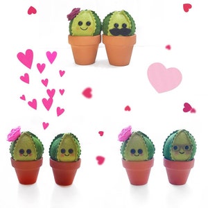 Felt Cactus couple / Valentine cactus / wedding gift / Cactus home decor / pin cushion / valentines gift / anniversary gift