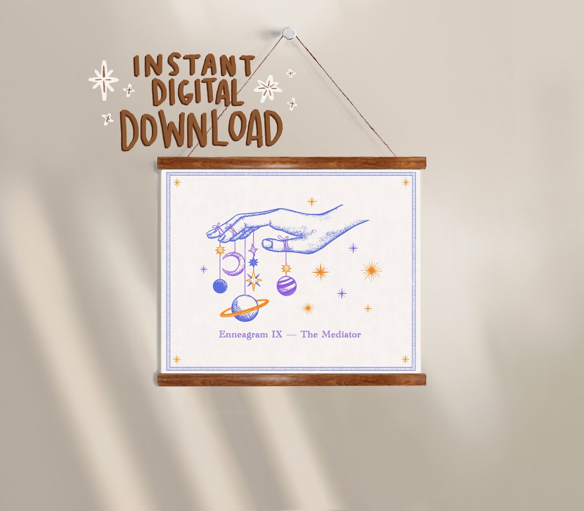 Enneagram Type 9 Illustration Instant Digital Download | Etsy