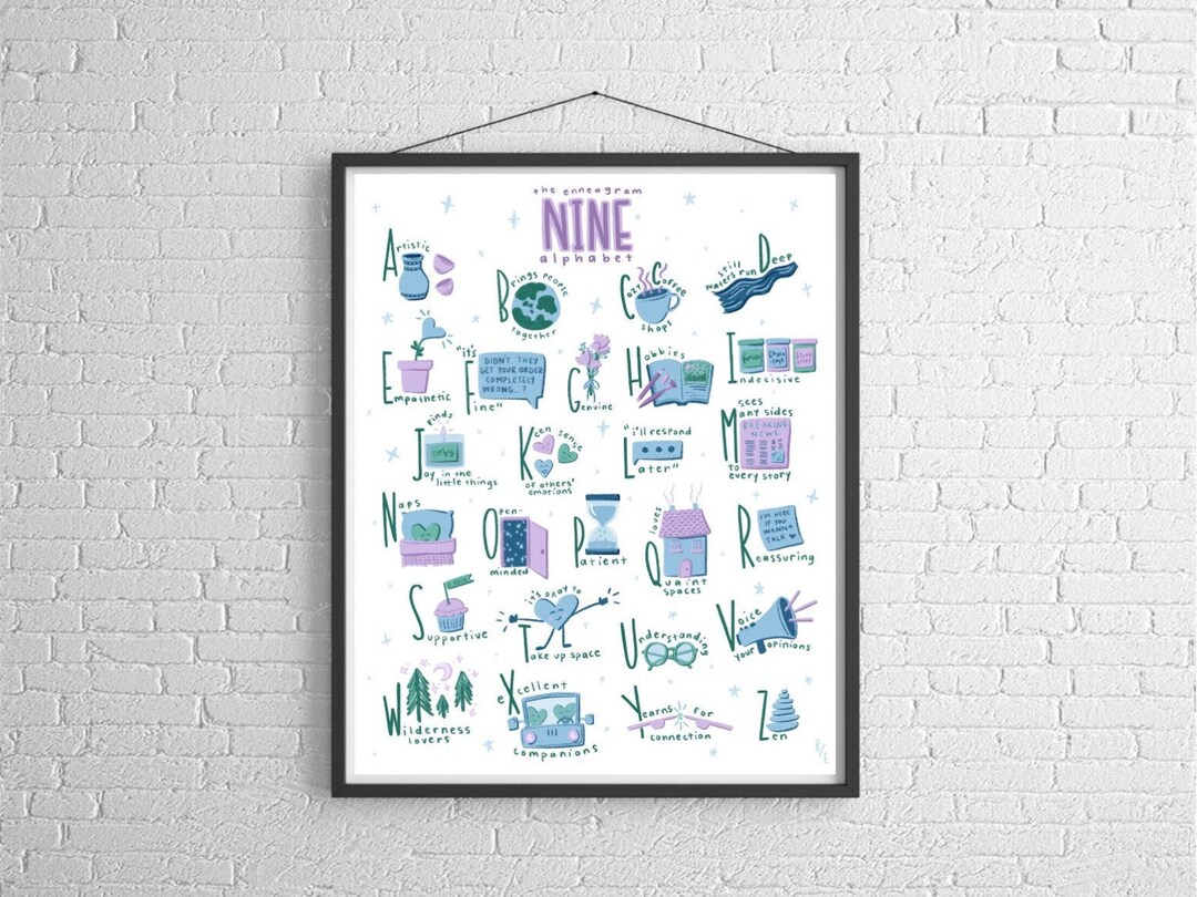 Enneagram Type 9 Alphabet Art Print - Etsy