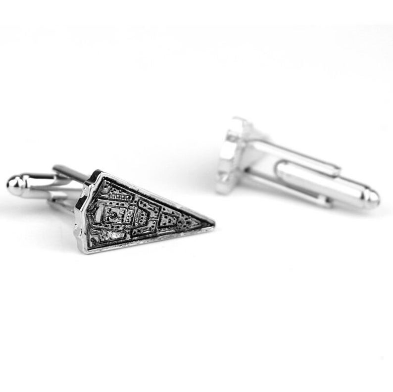 NEW Star Wars Space Ship Cufflinks Silver Men Steel Shirt Cuff Links Party Gift