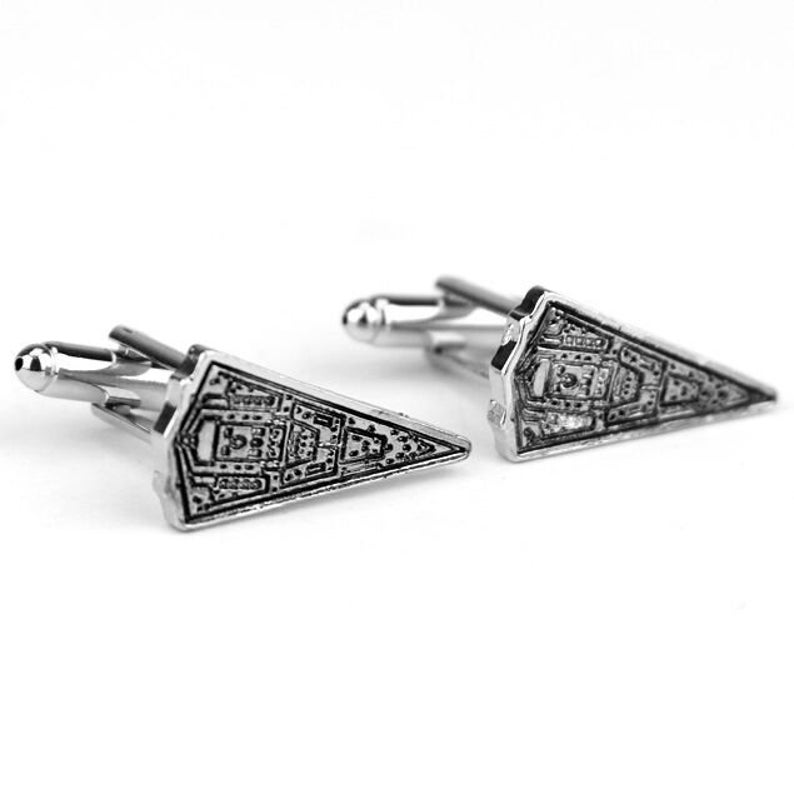 NEW Star Wars Space Ship Cufflinks Silver Men Steel Shirt Cuff Links Party Gift