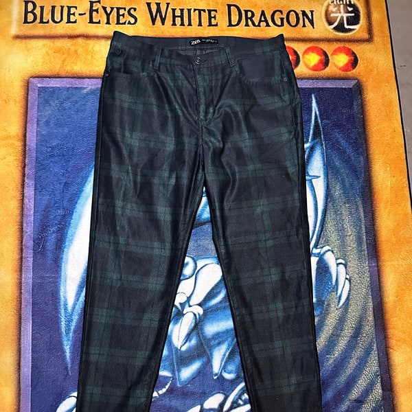 Vintage green plaid trousers