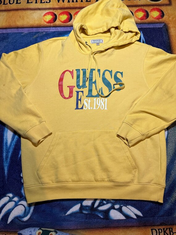 Yellow guess sweatshirt hotsell