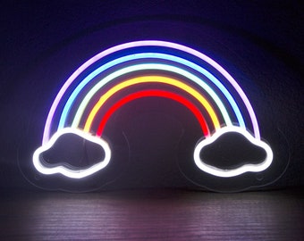 Cloud with Rainbow LED sign for Baby / Toddler Nursery or Bedroom