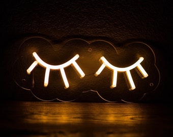 Eyelash Neon LED Sign for office, business, home, nursery, events, wall, nightlight, etc.
