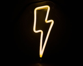Lightening Bolt Neon LED Sign for office, business, home, nursery, events, office, nightlight, etc.